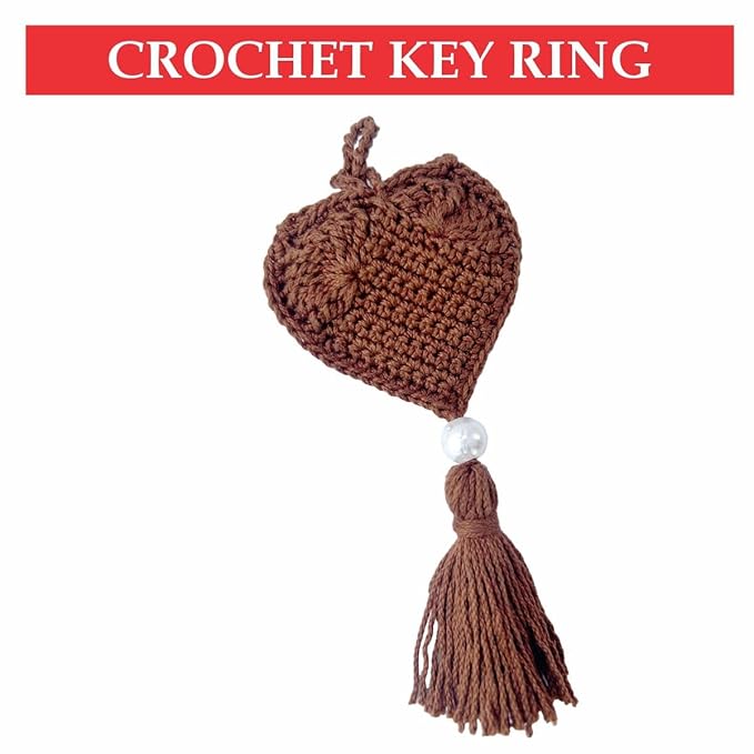 Clapjoy Handmade Heart Crochet Key Ring – Stylish & Durable Keychain Accessory