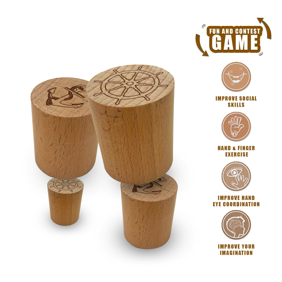 Clapjoy Tic Tac Cambio Gobblet Gobblers Wooden Board Game for kids of Age 5 years and Above