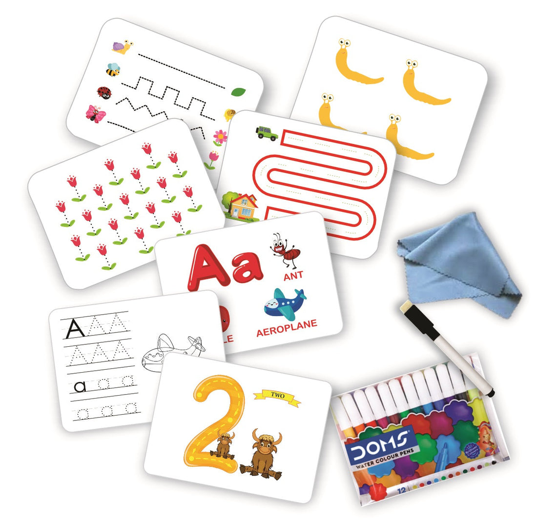 ClapJoy Pre School Reusable Double Sided Activity Flash Cards for Kids of Ages 2+ Years