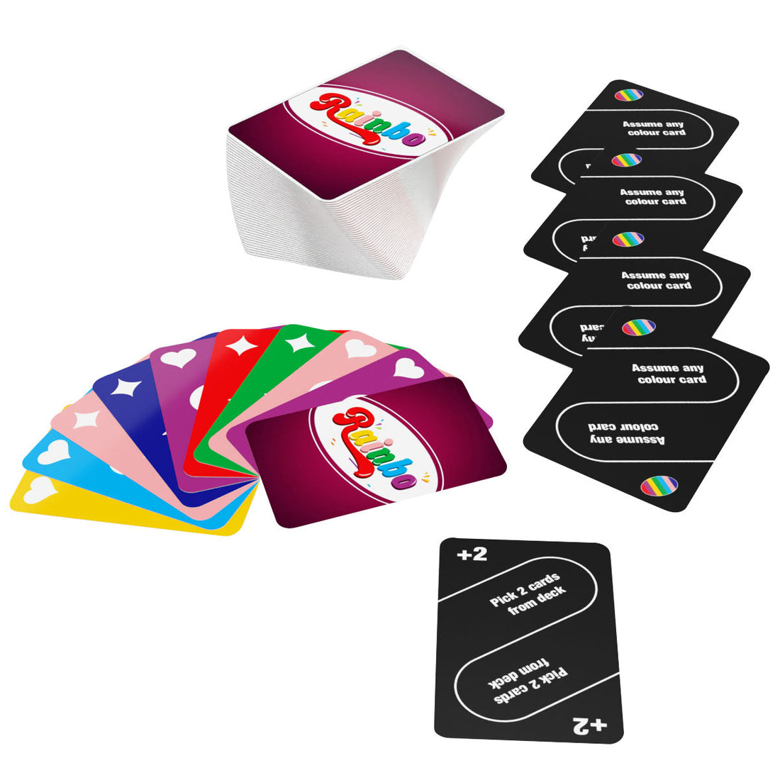 Clapjoy Rainbo Fun Card Game for Adults and Kids of Ages 5 Years and Above | Set of 71 Cards