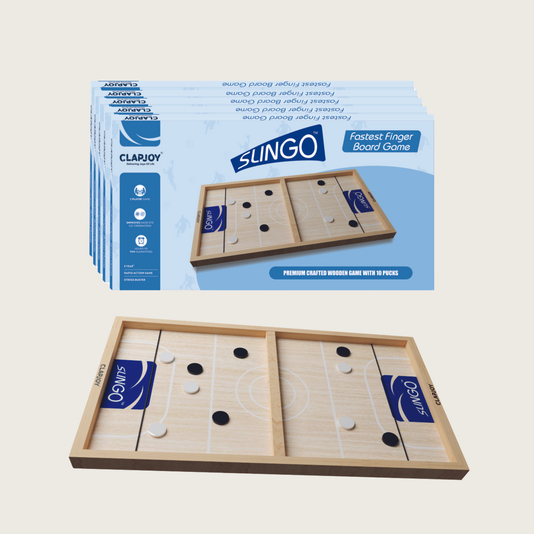 Clapjoy Slingo 2 in 1 Fastest Finger First Board Games Combo