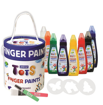 Doms Tots Finger Paints – Non Toxic, Natural, Child Safe, Washable, Face Paint For Kids 2 Years And Above