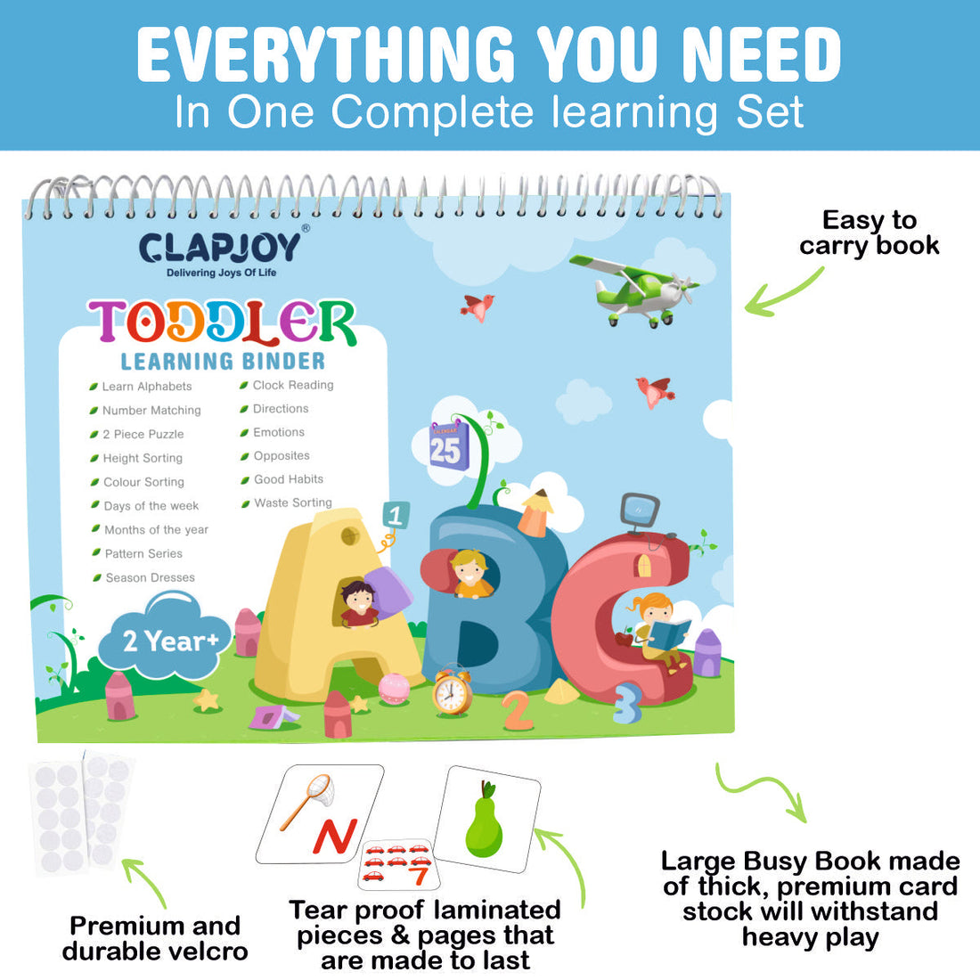 Clapjoy Velcro Book Level 2 Preschool Busy book for kids upto 4 years