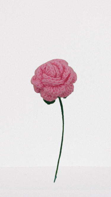 Clapjoy Handcrafted Crochet Pink Rose Flower with Stem & Leaves – Perfect for Valentine’s, Anniversary, Birthday & Home Decor. A Timeless, Elegant Gift.