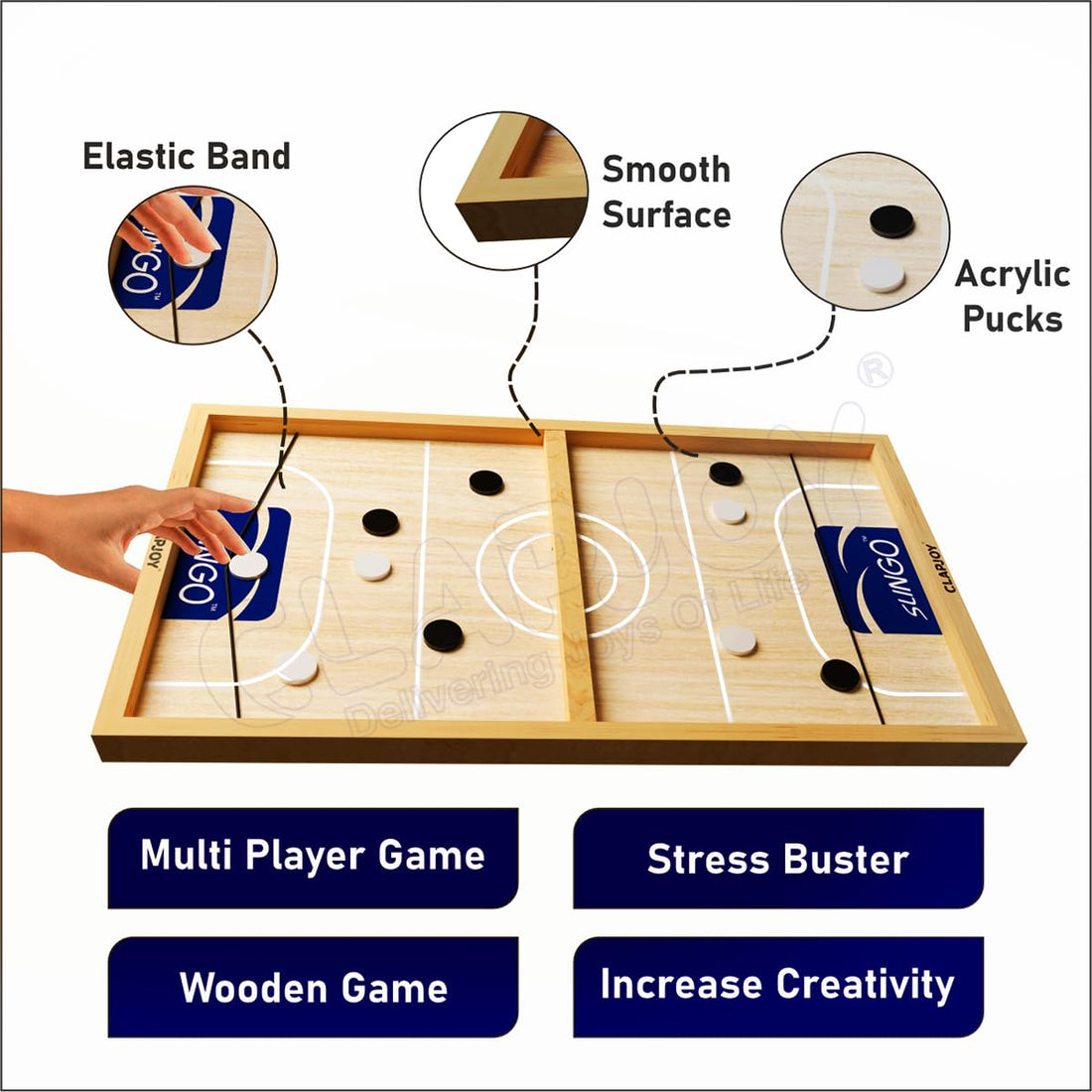 Clapjoy Tabletop Board Games Combo – Slingo & Tic Tac Cambio | Fun Family Game for Kids & Adults