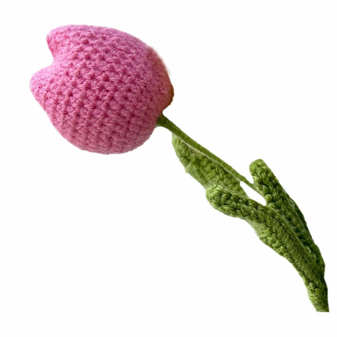Clapjoy Handmade Crochet Tulip Bouquet – Pink & Yellow – Set of 6 Flowers – Decorative Gift for Home, Weddings & Special Occasions